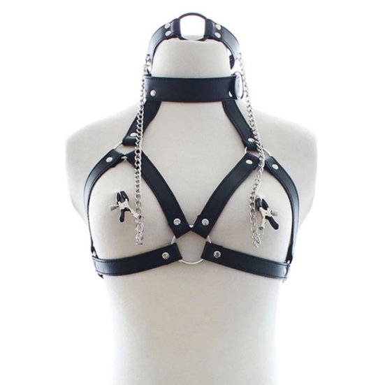 Портупея Notabu с кляпом и зажимами